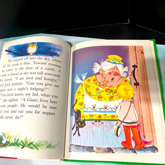 FAIRY TALE VINTAGE 60s JACK AND THE BEANSTALK HARDCOVER RETOLD ENGLISH STORYBOOK - Picture 10 of 15